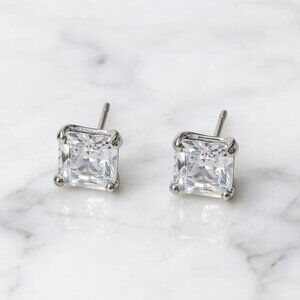 "Clarissa" 2.5 Carat Luxe Princess Cut Stud Earrings